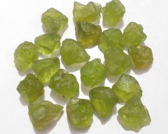 20 Piece Natural Green Peridot Rough 8-11 MM Loose Gemstone