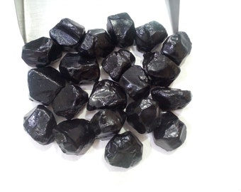 10 AAA Raw Black Spinel Gemstones: 18-22mm Rough Loose Jewelry Making