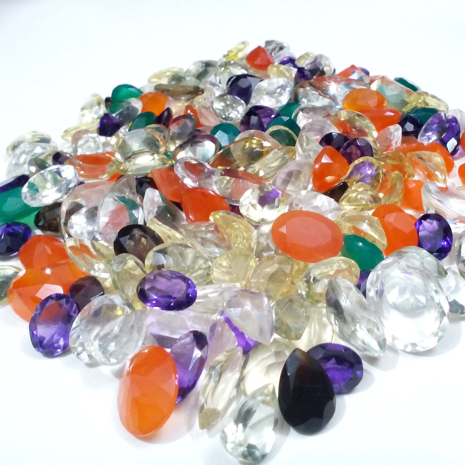 Natural Faceted Mixed Loose Gemstone Mix Gemstone Multi Etsy