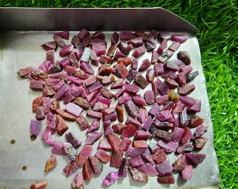 Lot 165 Red Ruby Rough Ratnapuri Gemstones for Jewelry Making (5-9MM)