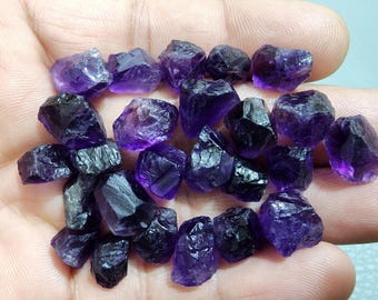 25 Piece Natural Purple Amethyst Pieces (11-14mm): Loose Gemstone for Jewelry Making