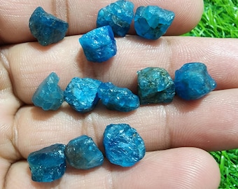Neon Apatite Raw Crystals : Rough Gemstones for Jewelry Making