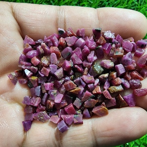 Lot 180pcs Natural Red Ruby Rough, Raw Crystal Gemstones for Jewelry Making