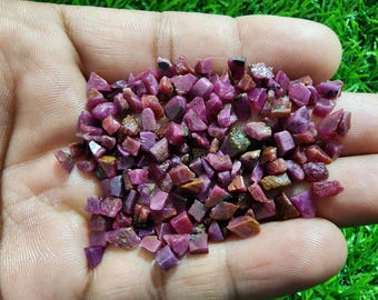 Lot 180pcs Natural Red Ruby Rough, Raw Crystal Gemstones for Jewelry Making