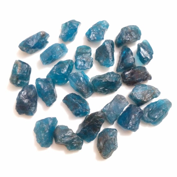 Fabulous Blue Apatite 25 Piece Rough 50.50 Crt Size 8-10 mm Size Gemstone Raw For Crystal Rough Jewelry