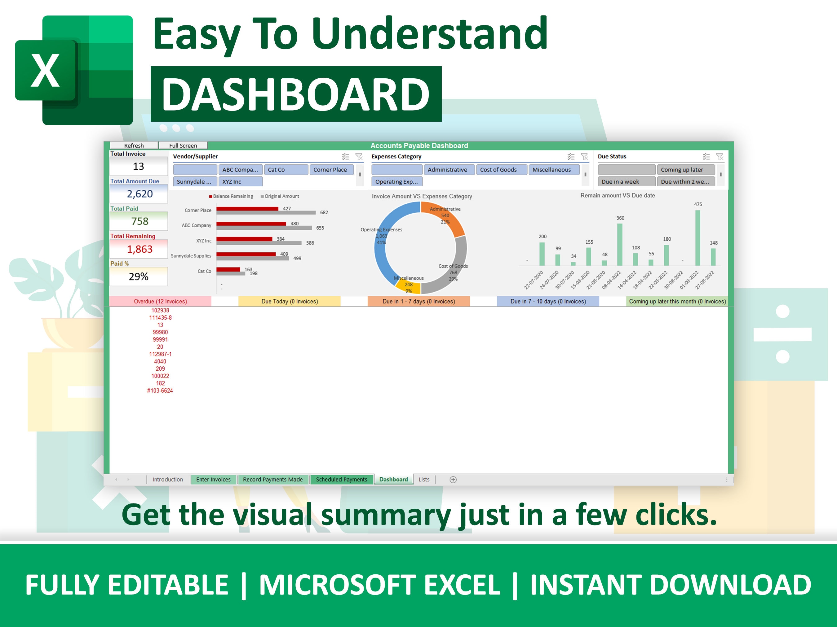 Accounting Excel Sheet Tools Bundle | Accounts Receivable Excel Sheet ...