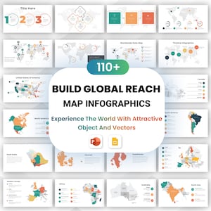 110+ INFOGRAFICHE MAPPA Modelli di presentazione Powerpoint Diapositive PPT completamente modificabili utili per fantastici report di presentazione aziendale geografica