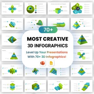 70+ 3D Infographics Most Creative PowerPoint Slides | Fully Editable 3D Data Visualization | Presentation & Pitch Deck Templates