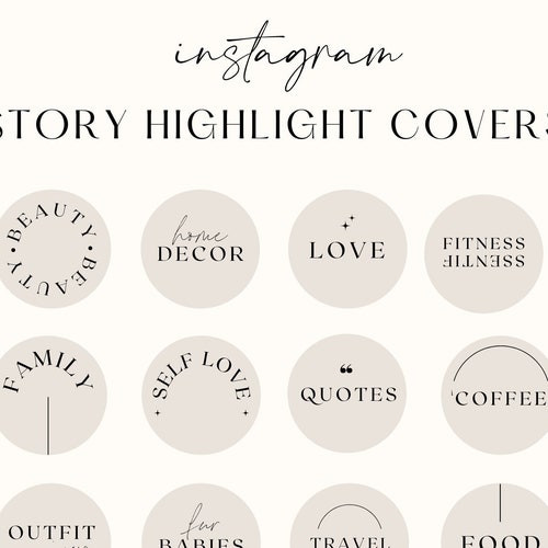 Minimalist Highlight Covers for Instagram Lifestyle Words - Etsy UK