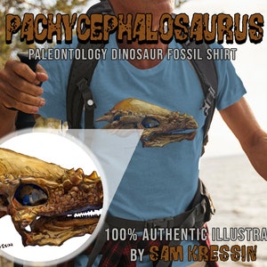 Pachycephalosaurus Dinosaur Fossil Paleontology T-Shirt for Husbands and Boyfriends