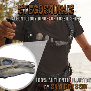 Paleontology Dinosaur T-Shirt Gift for Husbands of a Stegosaurus Fossil