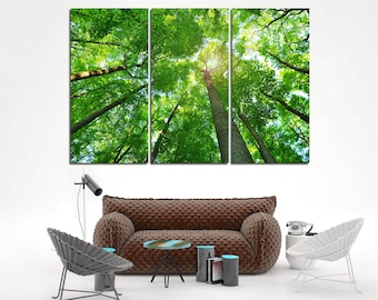 Tree Branch Print Abstract Tree Large Forest Print Tree Wall Art Forest Wall Art Trees Canvas Print Extra Large Wall Art Green art poster