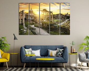 Schöne Sonnenuntergang Blick in Rom Rom bei Sonnenuntergang auf großen Leinwand bunten Abendhimmel in Rom beliebte italienische Dekor für große Wand im Haus