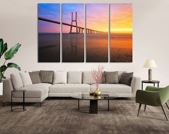 Sunrise above Lisbon Printing Canvas Wall Art Portugal Home Wall Decor Lisbon Framed Wall Art Lisbon Fashion Wall Print Lisbon Artwork