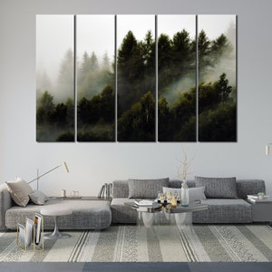 Foggy Forest Wall Art Misty Forest Forest Print Large Wall Art Fog And Forest Wall Art Print Foggy Photography Nature poster