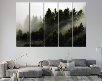 Foggy Forest Wall Art Misty Forest Forest Print Large Wall Art Fog And Forest Wall Art Print Foggy Photography Nature poster