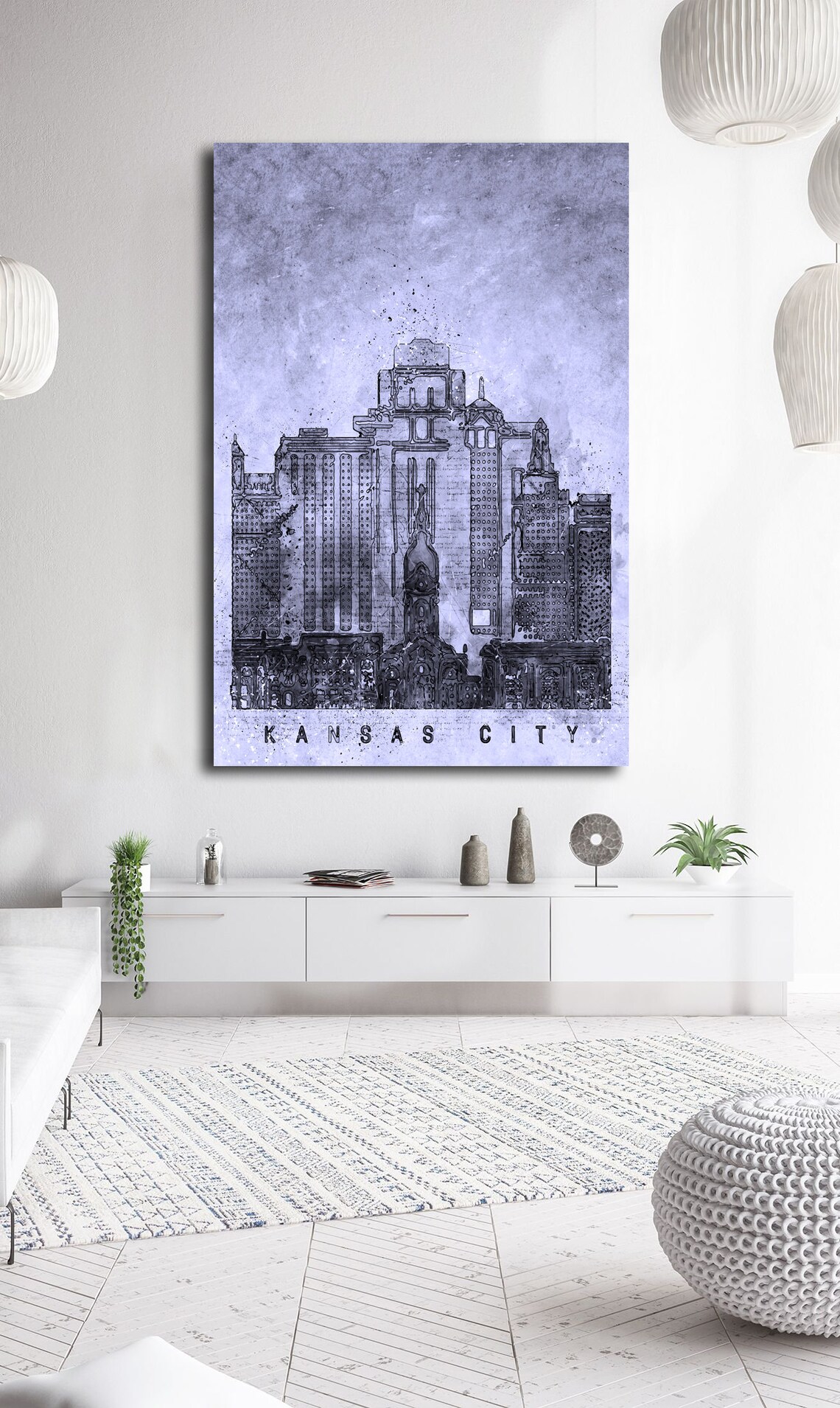 Kansas City Wall Art Canvas Set. Contemporary Art. Living Room Etsy