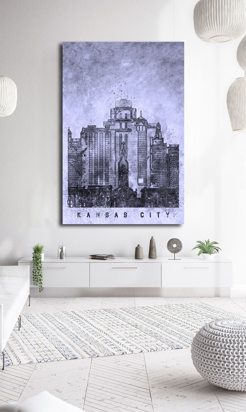 Kansas City Wall Art Canvas Set. Contemporary Art. Living Room Etsy