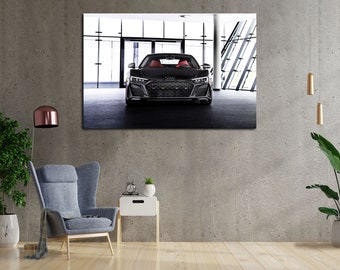 Audi R8 on Large Canvas Prints Beautiful Audi for Decorations Wall in House Legendary Quattro Power in Audi for Cool Gift