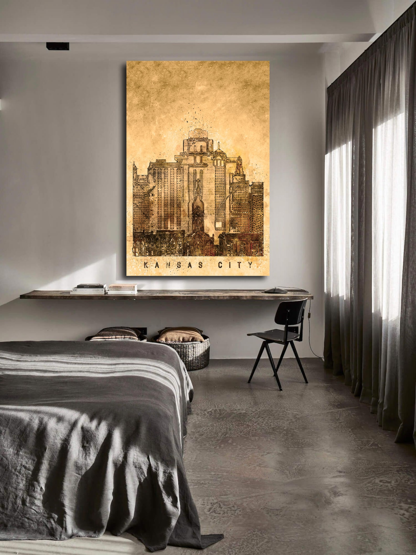 Kansas City Wall Art Canvas Set. Contemporary Art. Living Room Etsy