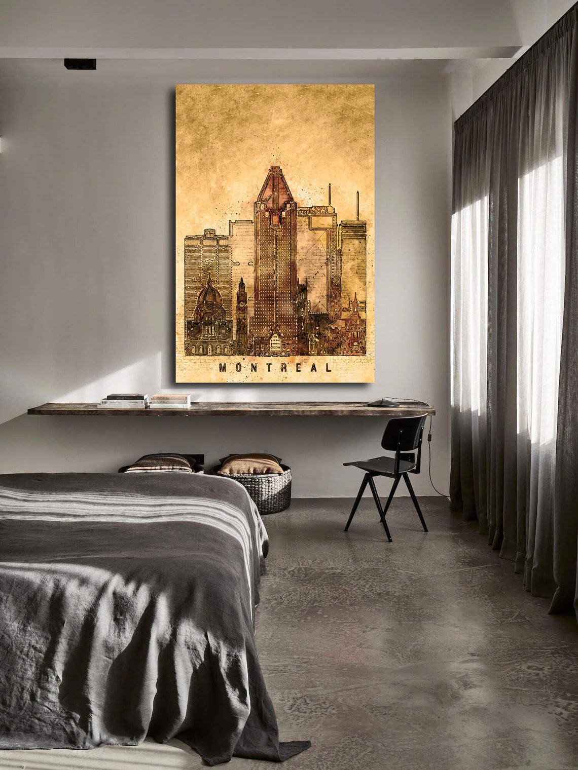 Montreal wall art canvas set. Contemporary art. Living room Etsy