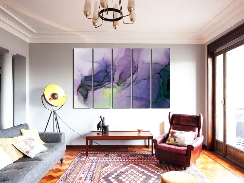 Blue Marble Wall Art Navy Blue Wall Decor Abstract Canvas Etsy