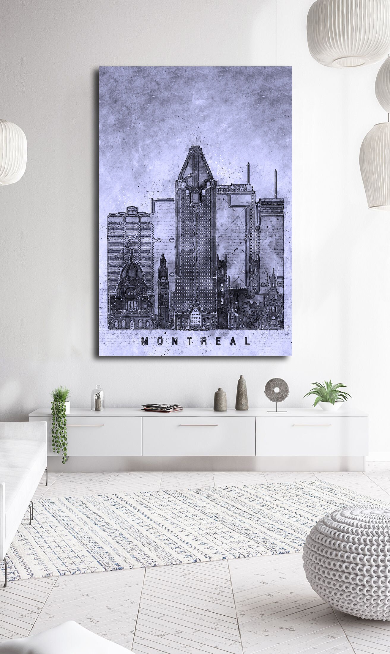 Montreal Wall Art Canvas Set. Contemporary Art. Living Room Etsy