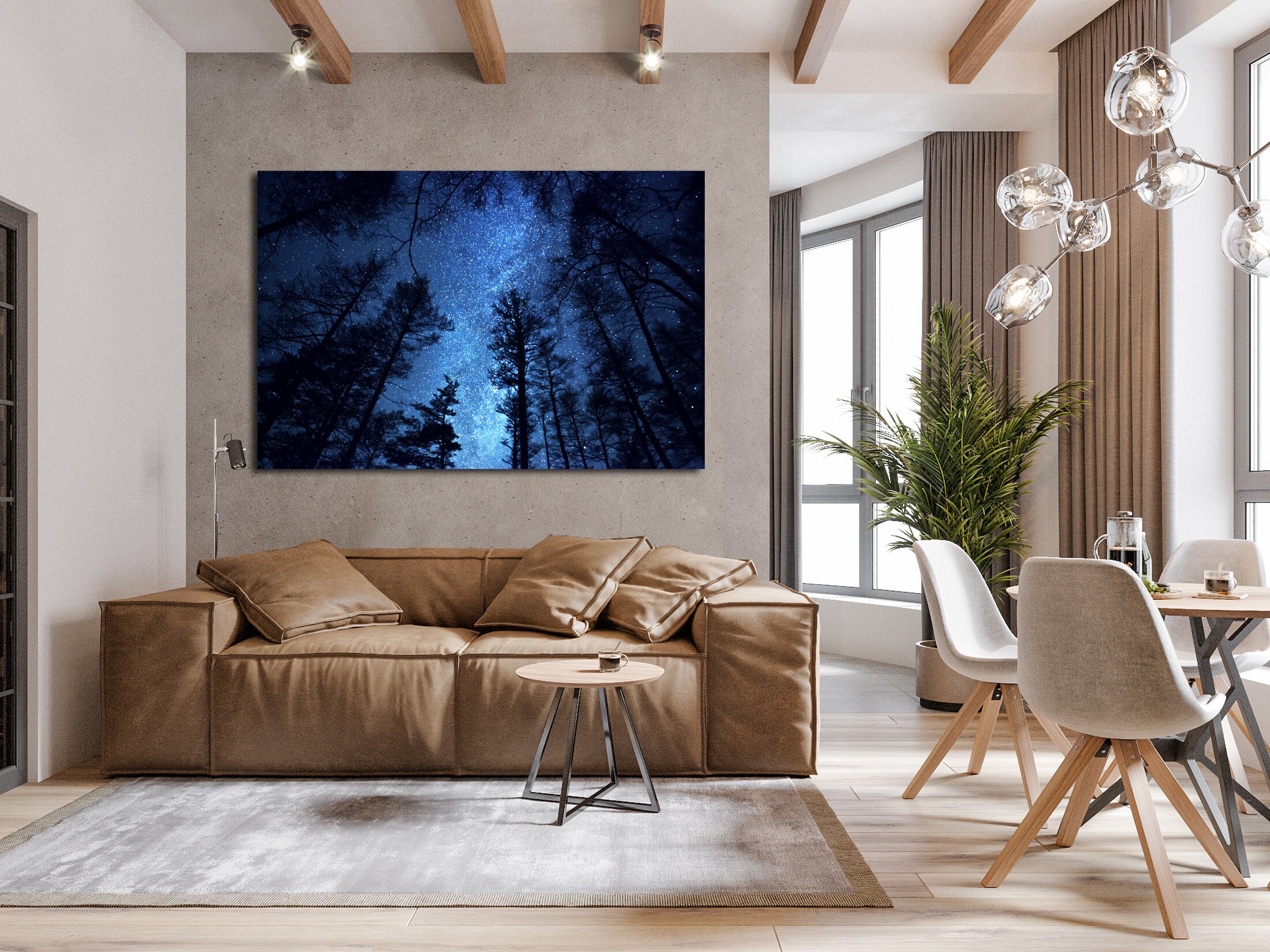 Night Sky Wall Art Forest Wall Art Trees Canvas Print Extra - Etsy