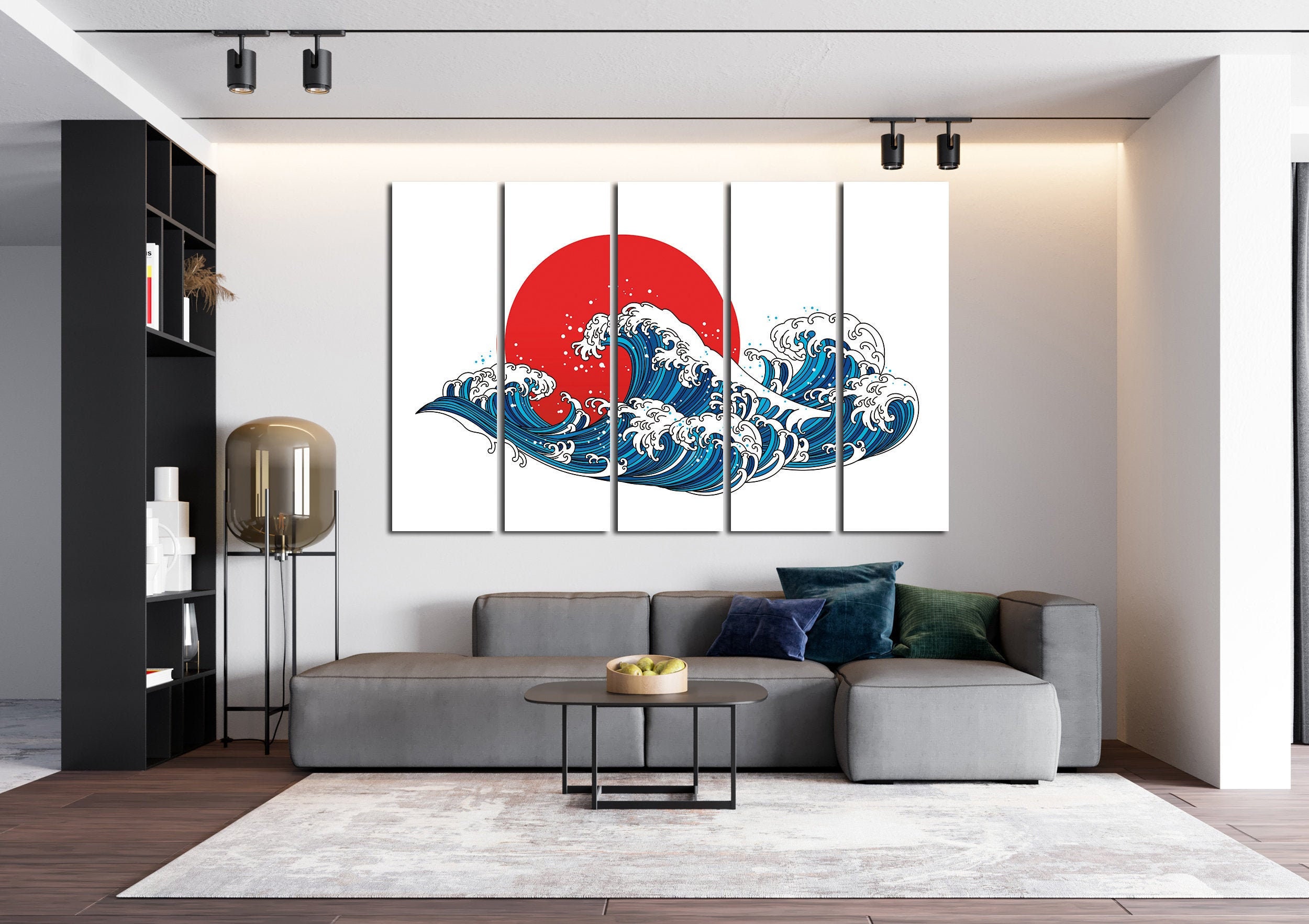 Great Wave Wall Art Canvas Set. Minimalism Art. Japanese Wall Etsy UK