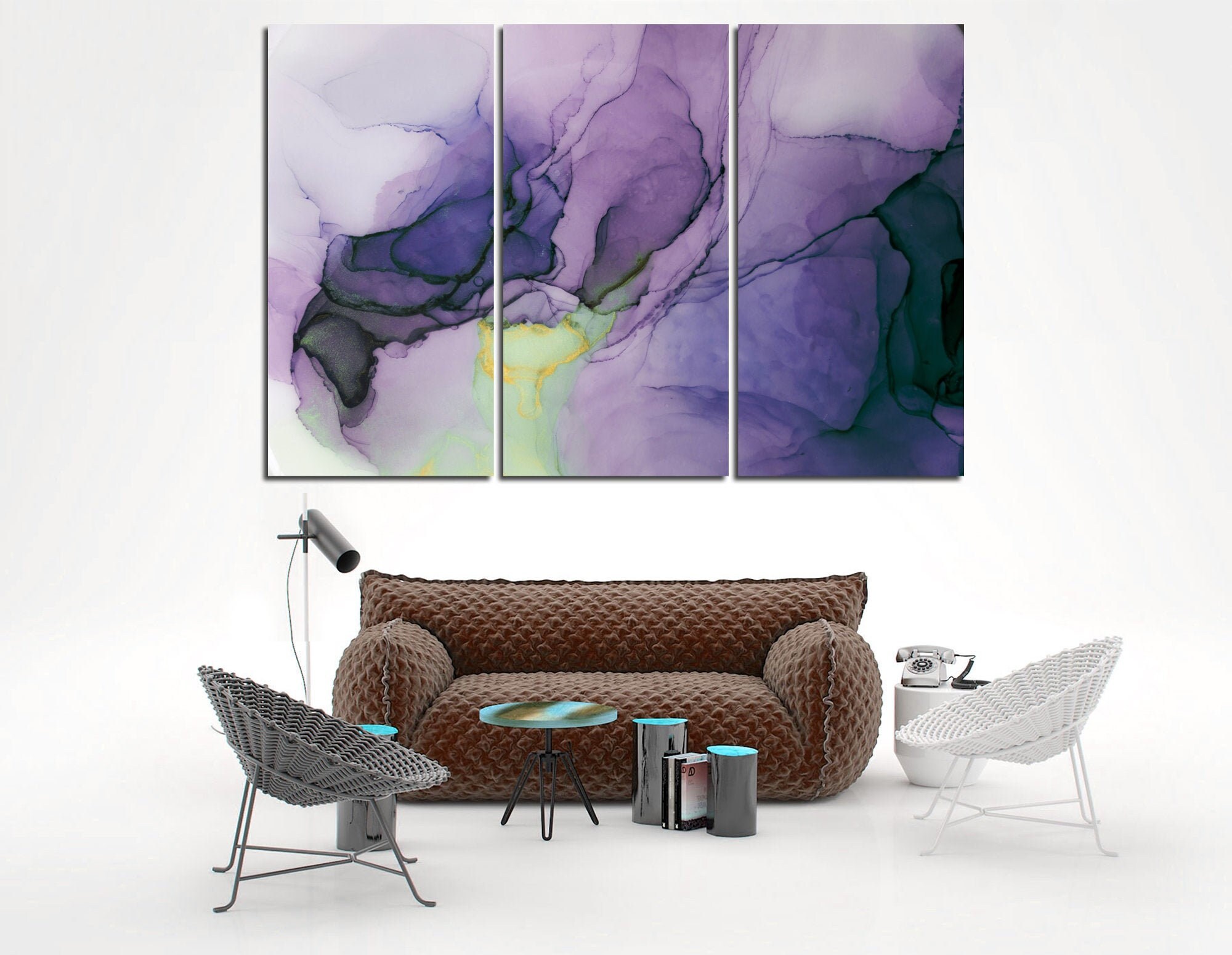 Blue Marble Wall Art Navy Blue Wall Decor Abstract Canvas Etsy