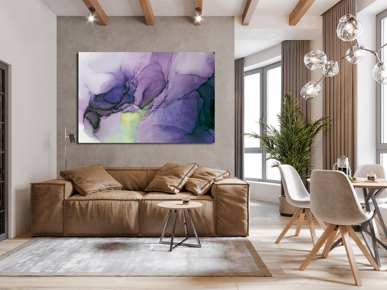 Blue Marble Wall Art Navy Blue Wall Decor Abstract Canvas Etsy