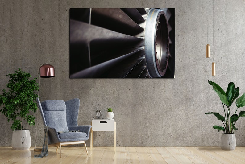 Jet Engine for Original Wall Decor of Loft Style House Cool Aviation ...