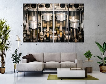 Engine Cutaway on Canvas Sets Cool Photos of Disassembled Engine for Wall Decor in Workshop Original Motor Image for Garage Wall Decoration