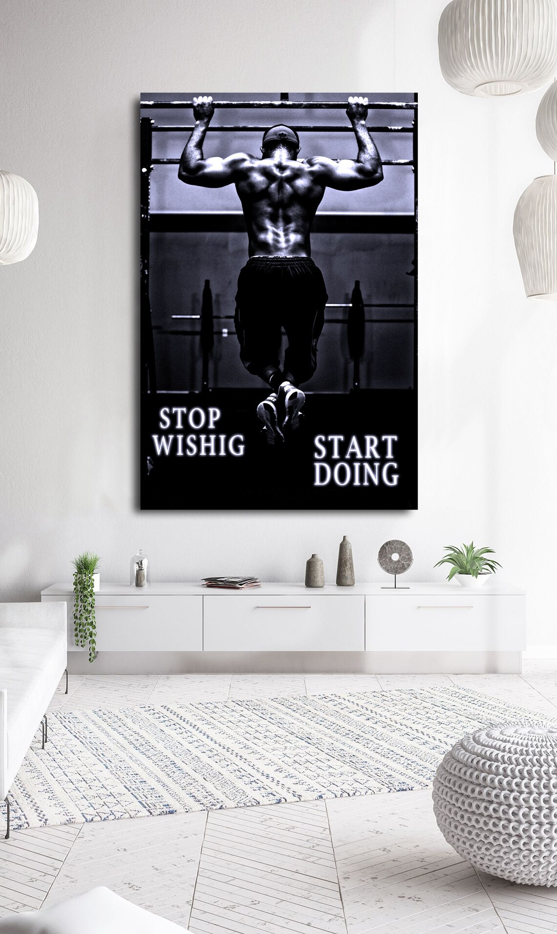 Gym Wall Art Canvas. Motivation Poster. Fitness Studio Art. Motivation
