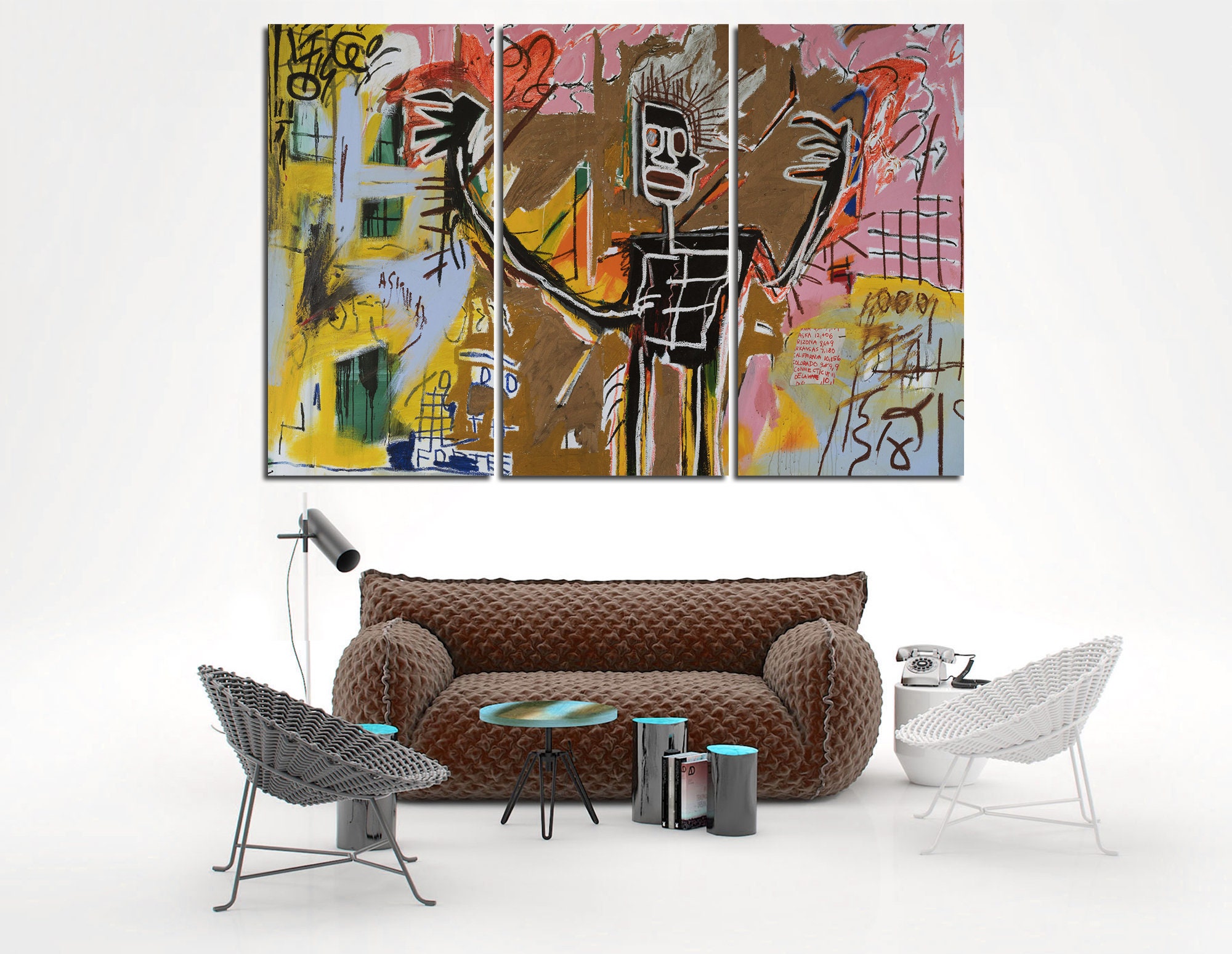Basquiat Canvas print Abstract Art Basquiat wall decor Etsy