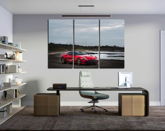 Bright Red Aston Martin GT Zagato on Coast Beautiful Aston Martin GT Zagato for Decorating High Wall Luxury Englend Aston Martin