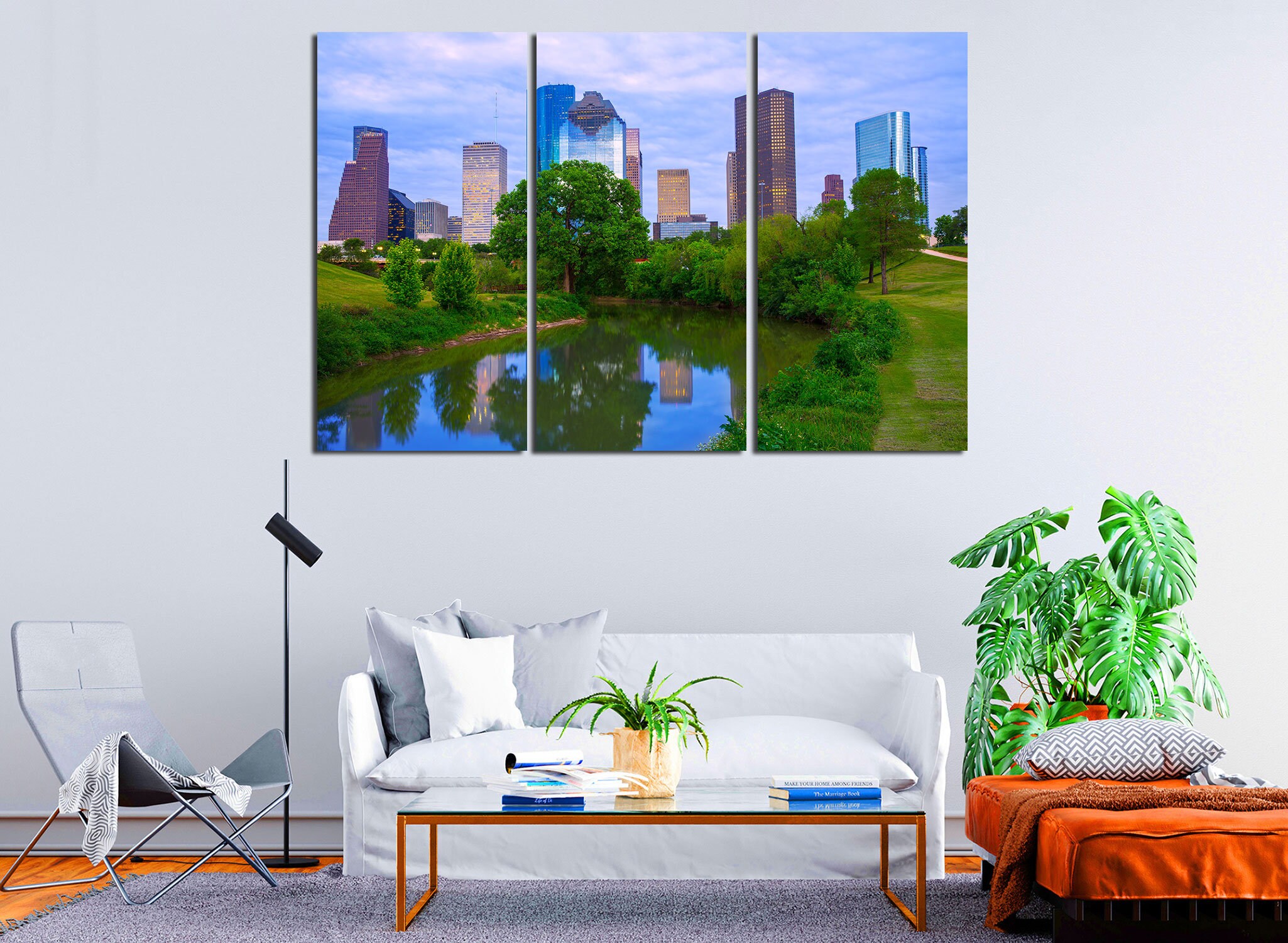 Morning in Houston Downtown on Canvas Prints Houston Cityscape for