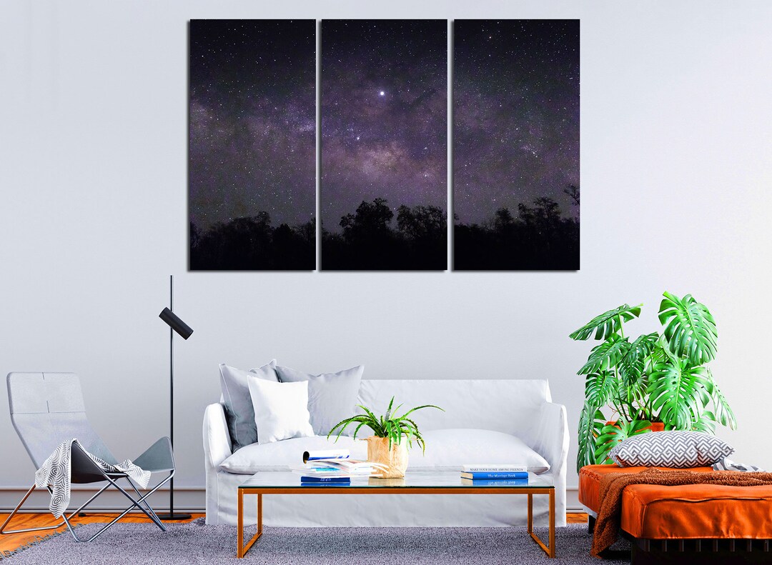 Beautiful Starry Sky on Large Canvas Milky Way in Starry Sky for Wall ...