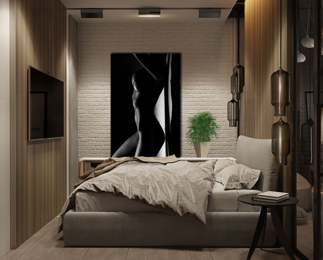 Erotic Wall Art Canvas Set. Sexy Body Decor. Girl Nu Print. Erotic Nude