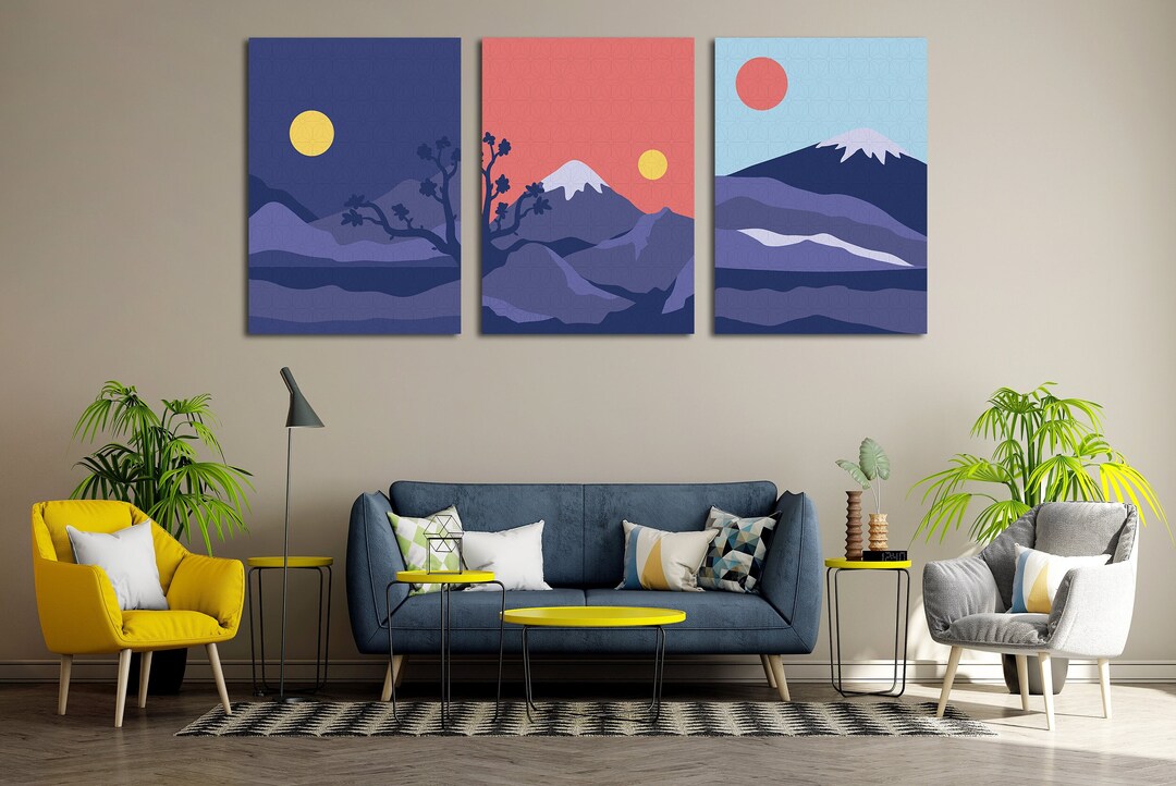 Japanese Minimalist Wall Decor ZEN Wall Art Canvas Set Japanese Modern