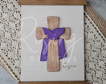 wood craft kit | He is Risen Easter Cross sign | diy unfinished unassembled home decor