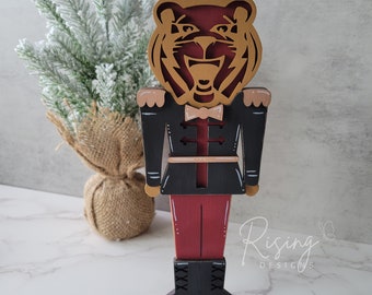 tiger nutcracker | stewartville tiger mascot Christmas craft kit | unfinished unassembled | kid friendly