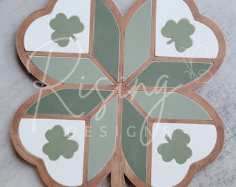 barn quilt shamrock | wood craft kit | layered irish clover sign | unfinished unassembled | st patrick's day home decor