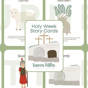 Easter Story Cards - Easter Education - Easter Activities for Kids - Religious Education - Holy Week Cards Christian Easter - Sunday school