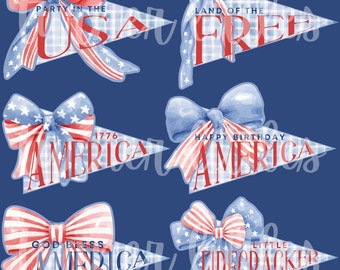 Patriotic Pennant Flags: 4th of July Printable Party Decor (PDF & PNG)