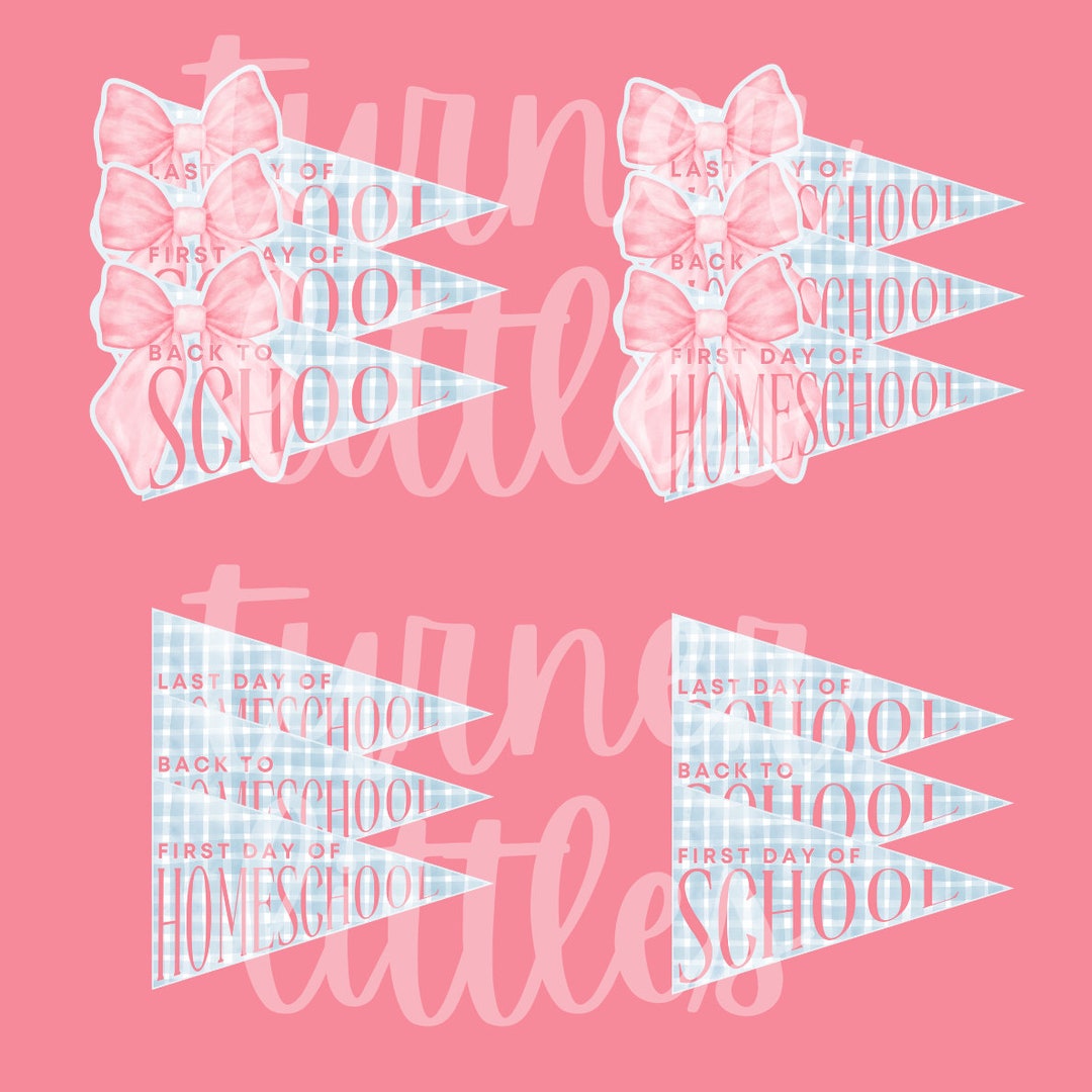 First Day of Homeschool Pennant Flag Last Day of Homeschool Preppy Flag