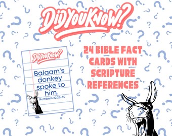 Bible Fact Lunch Box Notes: 24 Printable Scripture Cards (PDF Pattern)