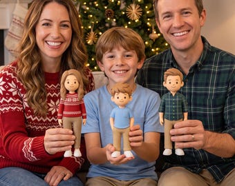 Custom 3D Printed Family Portrait Figurines, Personalized Mini Me Dolls (15cm or 20cm)