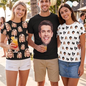 Personalized Face T-shirt, Custom Photo Shirt for Men Women, Birthday Gift, Father's Day Gift