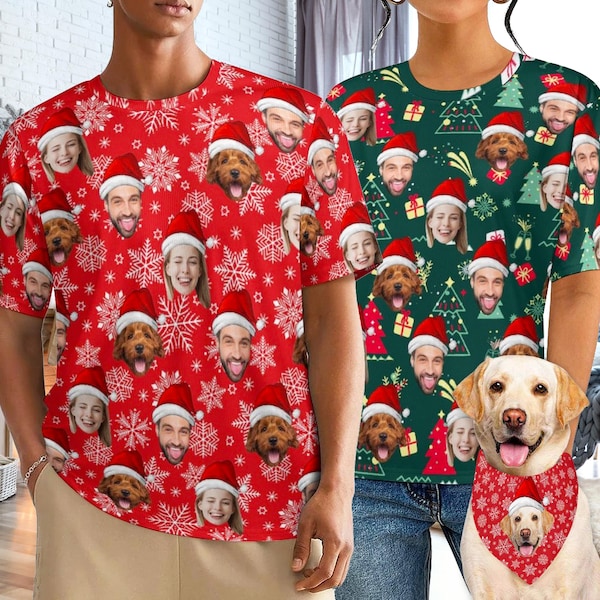 Custom Face Ugly Christmas T-Shirt, personalisiertes Foto Shirt, Weihnachtsgeschenke